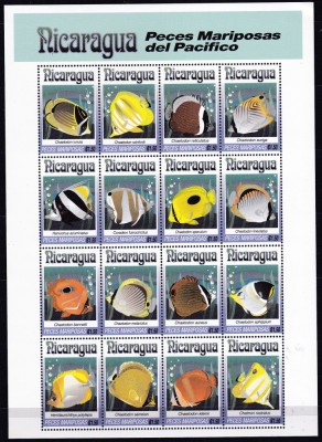 DB1 Fauna Marina Pesti din Pacific Nicaragua MS MNH foto