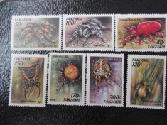Tanzania-Fauna ,paianjeni-serie completa ,MNH foto