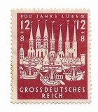 Germania - A 800-a aniversare a orasului Lubeck, 1943 - neobliterat