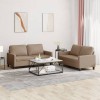 VidaXL Set de canapele cu perne, 2 piese, cappuccino, piele ecologică