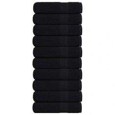 vidaXL Prosoape de baie 10 buc Negru 100x150 cm 360 g/m&sup2; 100% bumbac