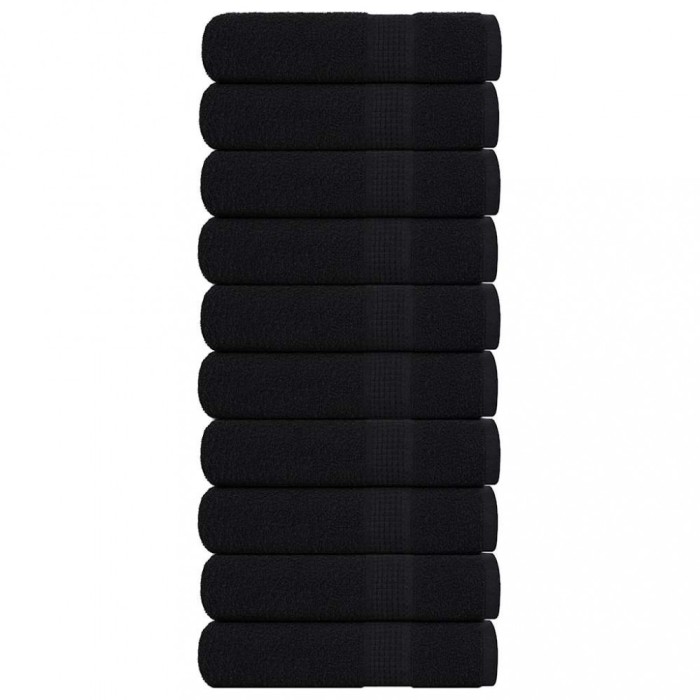 vidaXL Prosoape de duș 10 buc Negru 70x140 cm 360 g/m&sup2; 100% bumbac 136955