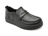 Mocasini OTTER negri, F0012, din piele naturala