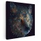 Tablou cap lup cu ornament forme geometrice, gri, galben 1639 Tablou canvas pe panza CU RAMA 60x60 cm