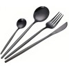Set Tacamuri 24 Piese, Stil Portughez Negru, Oțel Inoxidabil, Cutit, Furculita, Lingura, Lingurita, Design Elegant, Cadou