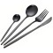Set tacamuri 24 piese stil portughez, negru, otel inoxidabil
