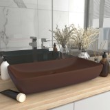 vidaXL Chiuvetă dreptunghiulară lux, maro &icirc;nchis, 71x38 cm, ceramică
