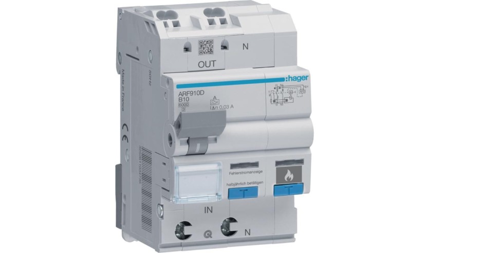 Diferential RCBO+AFDD 1P+N 10A B 30mA 6KA tip A Hager ARF910D | Okazii.ro