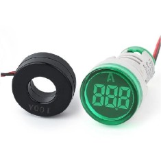 Ampermetru Digital Verde de Panou 220V 22mm 5C037 XXM foto