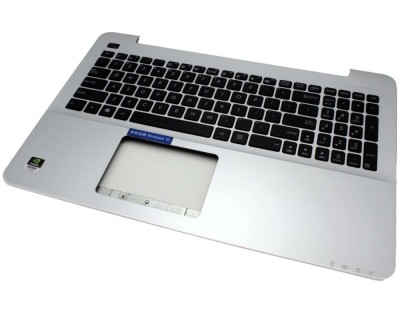 Tastatura Asus Neagra 0KN0-R91US23 cu Palmrest argintiu, 0KNB0-610MIT00 cu Palmrest argintiu, 0KNB0-612RUS00 foto