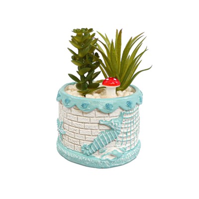 Aranjament Hippocampus, Verde, Plastic, 12Cm ComfortTravel Luggage foto