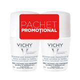 Cumpara ieftin Pachet Deodorant roll-on antiperspirant fără parfum 48h, 50 ml + 50 ml, Vichy