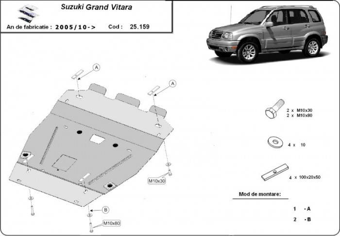 Scut motor metalic Suzuki Grand Vitara 2005-2015