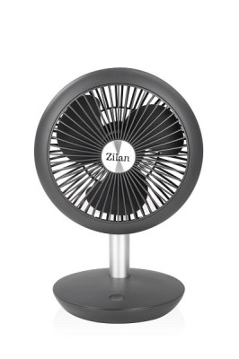 Ventilator portabil reincarcabil ZILAN ZLN-4000, Gri incarcare USB, Putere 5W, Diametru 18 cm, 4 viteze reglabil pe vertical foto