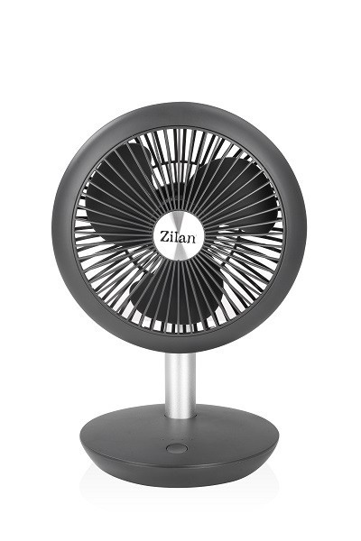 Ventilator portabil reincarcabil ZILAN ZLN-4000, Gri incarcare USB, Putere 5W, Diametru 18 cm, 4 viteze reglabil pe vertical