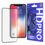 Folie sticla iPhone X, iPhone 10 Lito HD Pro Clear, negru
