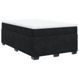 Cumpara ieftin Pat box spring cu saltea, negru, 120x190 cm, catifea