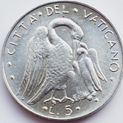 3024 Vatican 5 Lire 1972 km 118 aunc-UNC foto