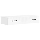 vidaXL Masă laterală montată pe perete Alb foarte lucios 899009