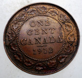 F.503 CANADA GEORGE V 1 ONE CENT 1912, America de Nord, Bronz