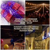 Ghirlande Luminoase Craciun Exterior LED/BEC, Primarii, Gradina, Terasa, Iluminat Festiv, Rezistent Iarna-Vara, Diverse Culori/Dimensiuni