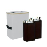 Cumpara ieftin Colector selectiv de sticle cu două compartimente 140l alb