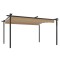 Pavilion de gradina, acoperis retractabil, gri taupe, 4x3 m