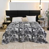Cumpara ieftin Patura cocolino gofrata 200x230cm Jojo Home,gri-alba-F062