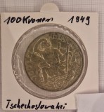 Cehoslovacia, Czechoslovakia, 100 Korun 1949, KM#29, argint, comemorativa, buna