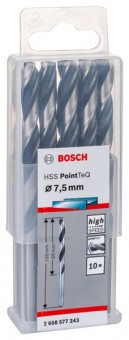 Bosch Set 10 burghie metal HSS PointTeQ, 7.5x69x109mm - 3165140907521 foto
