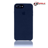 Cumpara ieftin Husă iPhone 8 PLUS &ndash; Alcantara Apple Logo (Blue)