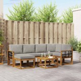 vidaXL Set de canapele de exterior 7 pcs Gri natural și deschis 3366684