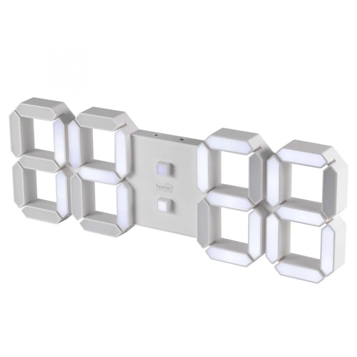 Ceas desteptator digital LED 3D alb 128mm 5V USB telecomanda Home LTC 05