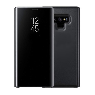 Husa Samsung Galaxy Note 9 - Flip Mirror tip Carte, Capac translucid, Neagra foto