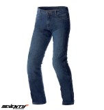 Cumpara ieftin Blugi (jeans) barbati pentru scuter - motocicleta Seventy model SD-PJ10 tip Regular fit culoare: albastru &ndash; Clasa AA XXXL