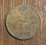 3 bani 1953, RPR / Rom&acirc;nia, uzată