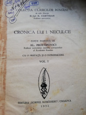 CRONICA LUI I. NECULCE - 1932 foto