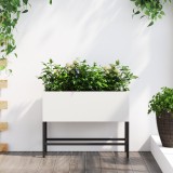 vidaXL Ghiveci de Grădină Ridicat 60 x 26 x 45 cm din Oțel Alb