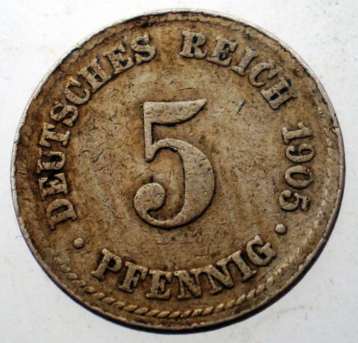 7.151 GERMANIA 5 PFENNIG 1905 F