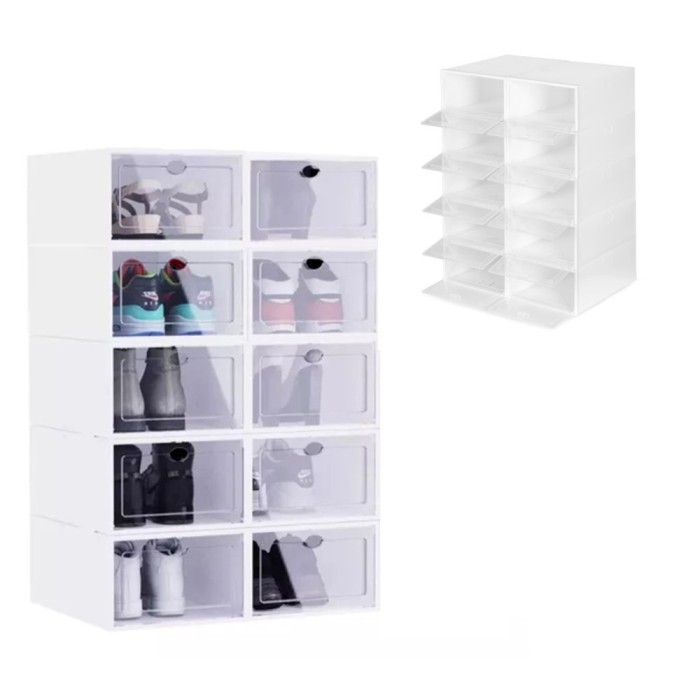 Dulap modular pentru pantofi cu 10 compartimente, plastic