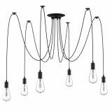 Cumpara ieftin HOMCOM Candelabru Suspendat Modern cu 6 Lumini, Design Contemporan pentru Living sau Dining Ф340x160cm, Negru | Aosom Romania