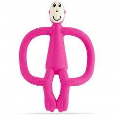 Matchstick Monkey Teething Toy and Gel Applicator jucărie pentru dentiție perie 2 in 1 Pink 1 buc