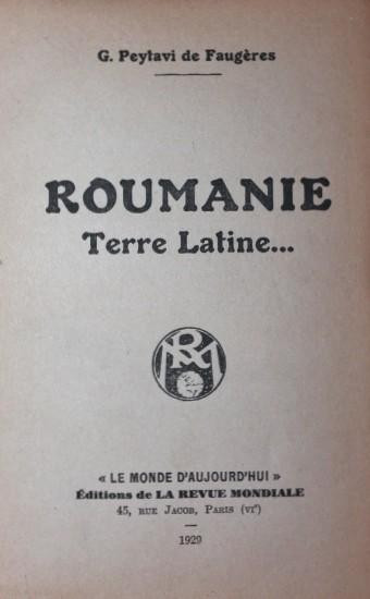 ROUMANIE TERRE LATINE . . .