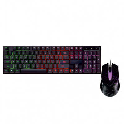 Set Tastatură și Mouse cu Fir USB Iluminate, Două Moduri de Iluminare foto