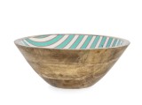 Cumpara ieftin Bol lemn mango email multicolorThara Stripes &Oslash;24x10,5h