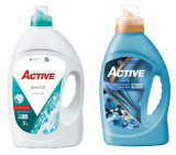 Cumpara ieftin Detergent lichid pentru rufe albe Active, 3 litri, 60 spalari + Balsam de rufe Active Magic Blue, 1.5 litri, 60 spalari