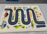 AIYAPLAY Covor de joacă pentru copii Covor pentru cameră din spumă Grosime 3 cm Model șosea Bază antiderapantă 150x200cm | Aosom Romania