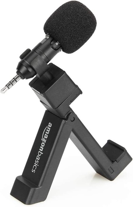 Microfon cu condensator Amazon Basics pentru telefoane inteligente, smartphone, negru 1 x 3.5 mm jack Negru