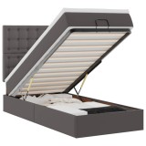 Cumpara ieftin Pat otoman cu saltea, gri, 90x200cm, piele ecologica