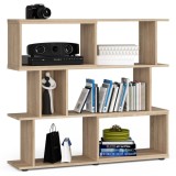 Etajera modulara cu 6 rafturi pentru depozitare, PAL laminat 16 mm, 120x28x108 cm, stejar sonoma Household NewTrend